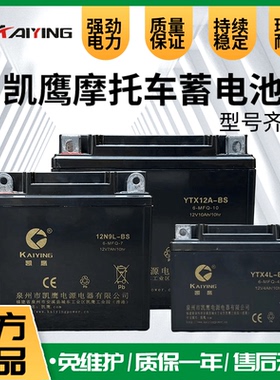 凯鹰摩托车电瓶干电瓶12V7a9a5a弯梁车125踏板车12伏通用耐用电池