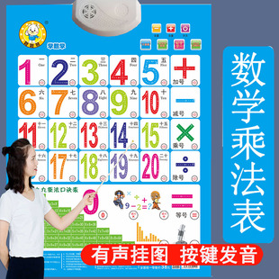 儿童有声早教学习挂图加减法口诀表99乘法口诀表有声数字挂图墙贴