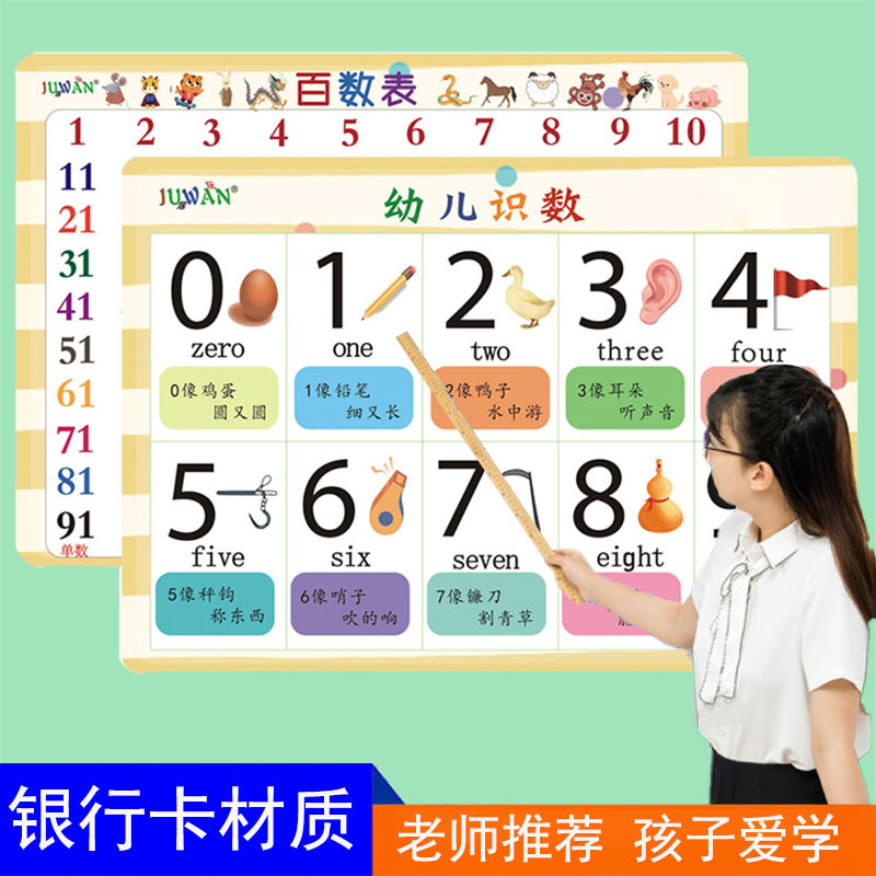 儿童认数字卡片1-100幼儿
