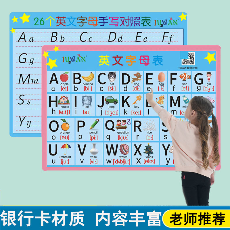 26个英文字母表卡片标准书写