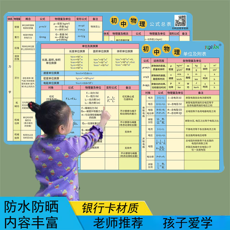 初中物理公式大全卡片