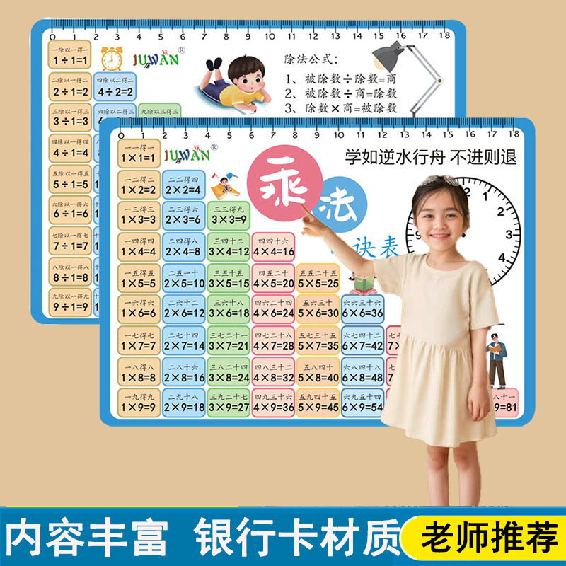 二年级九九乘法口诀表卡片