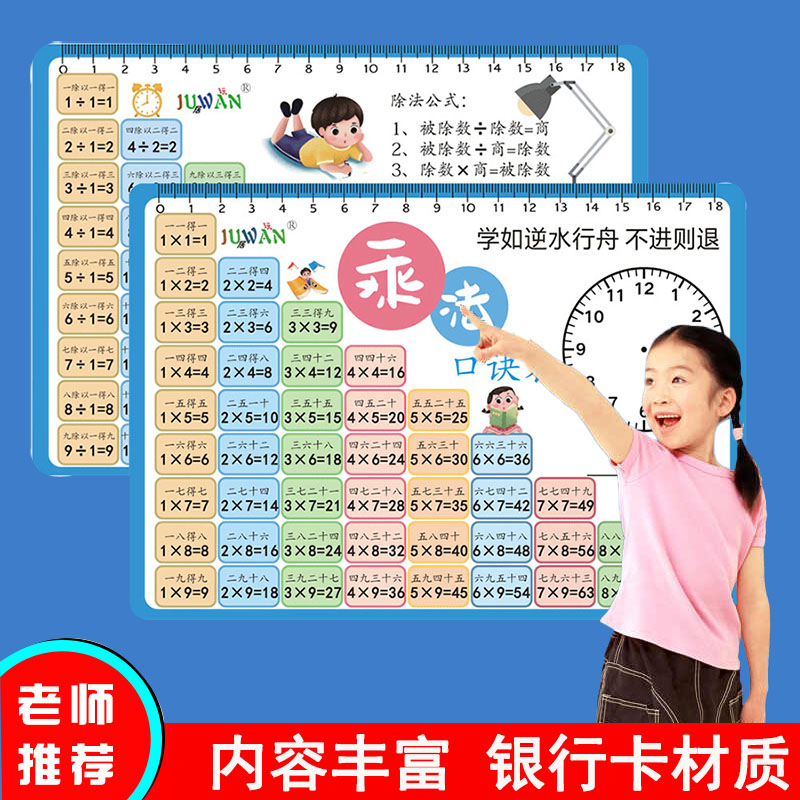 小学生大九九乘法口诀表卡片