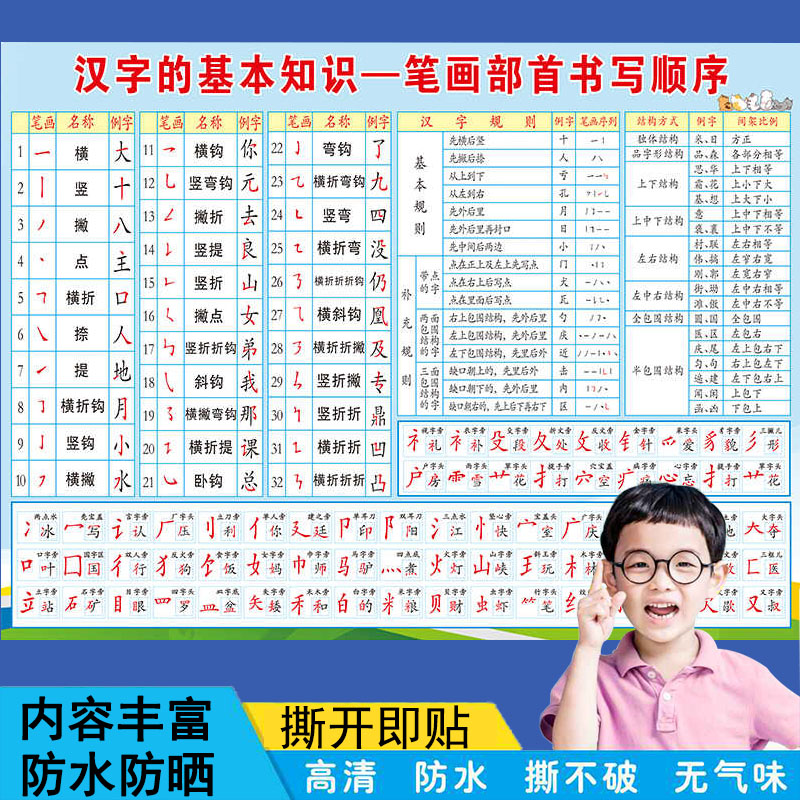 一年级生字表小学生笔画