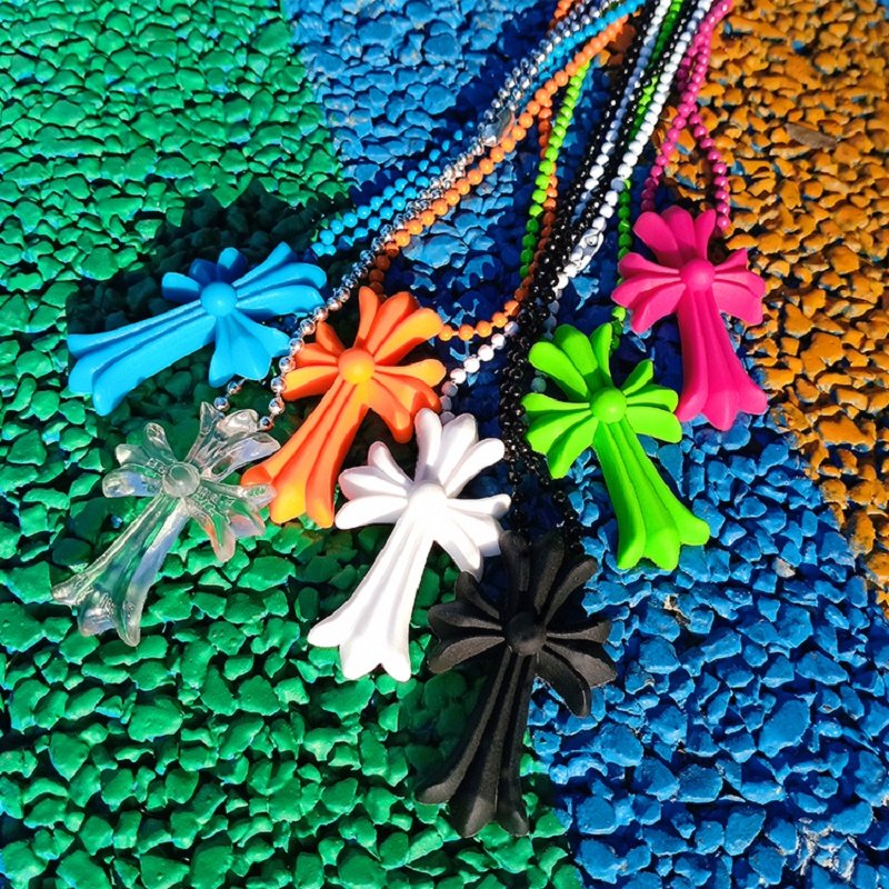 过验版K罗心20周年十字架彩色项链东京青山复古限定树脂百搭潮