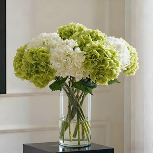 绿色手感保湿绣球仿真花超逼真酒店客厅餐桌电视柜高级装饰品摆件