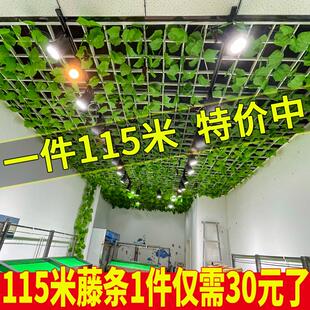仿真藤条葡萄叶悬吊式天花板装饰假花管道缠绕藤蔓爬山虎塑料黄金