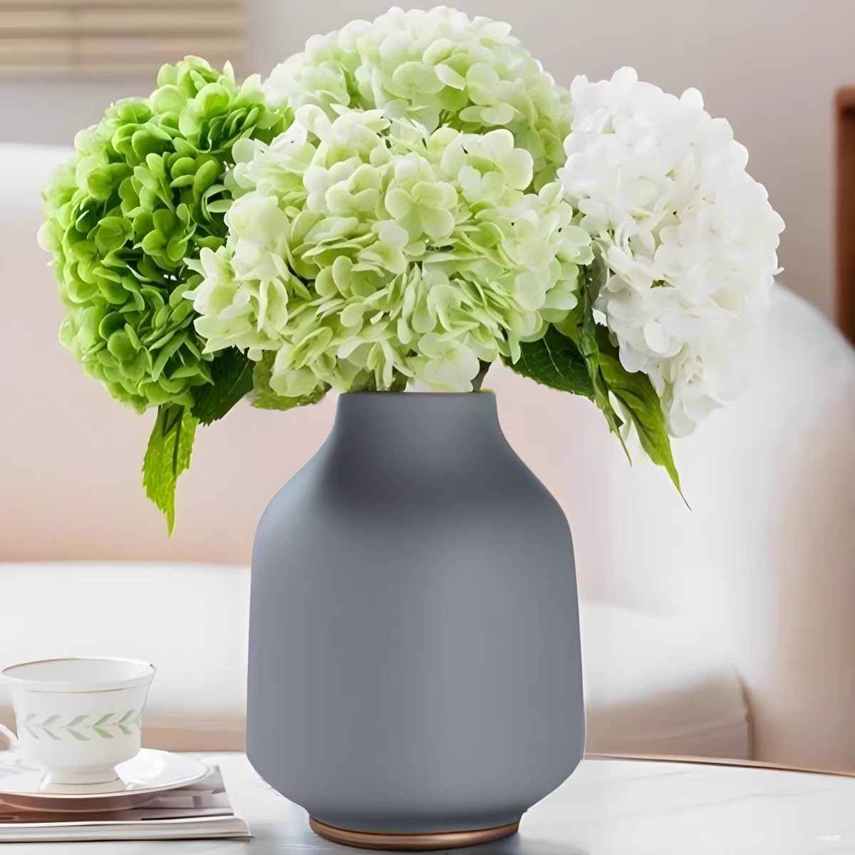 手感保湿仿真绣球花高档客厅餐桌茶几装饰假花干花摆件拍摄道具