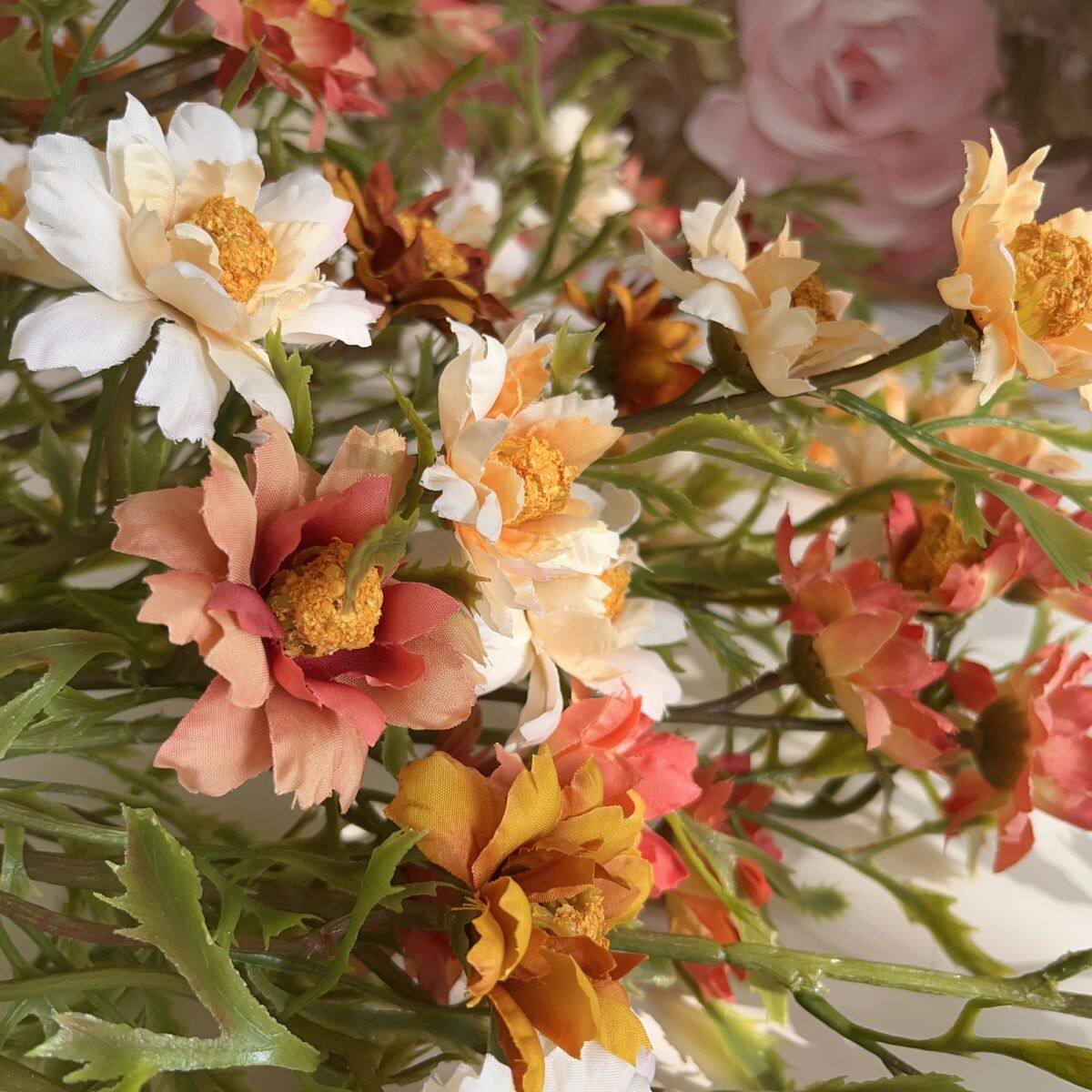 仿真雏菊花枝油画系高档仿真花野菊花假花餐桌摆设客厅餐桌摆件花