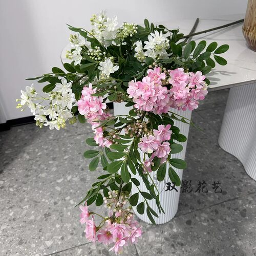 仿真含笑花洋槐花落地花瓶插花