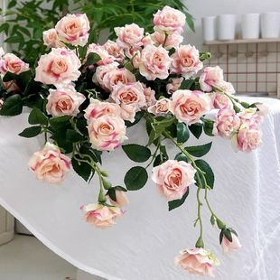 玫瑰花假花仿真花摆设轻奢高端客厅餐桌装饰品花卉花束仿真高档花