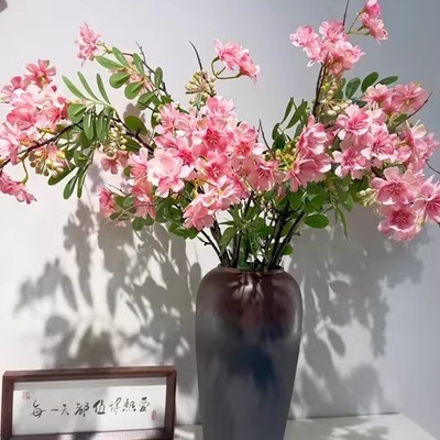 仿真花中支含笑高级感逼真客厅落地花瓶插花摆件绿植餐厅服装店窗