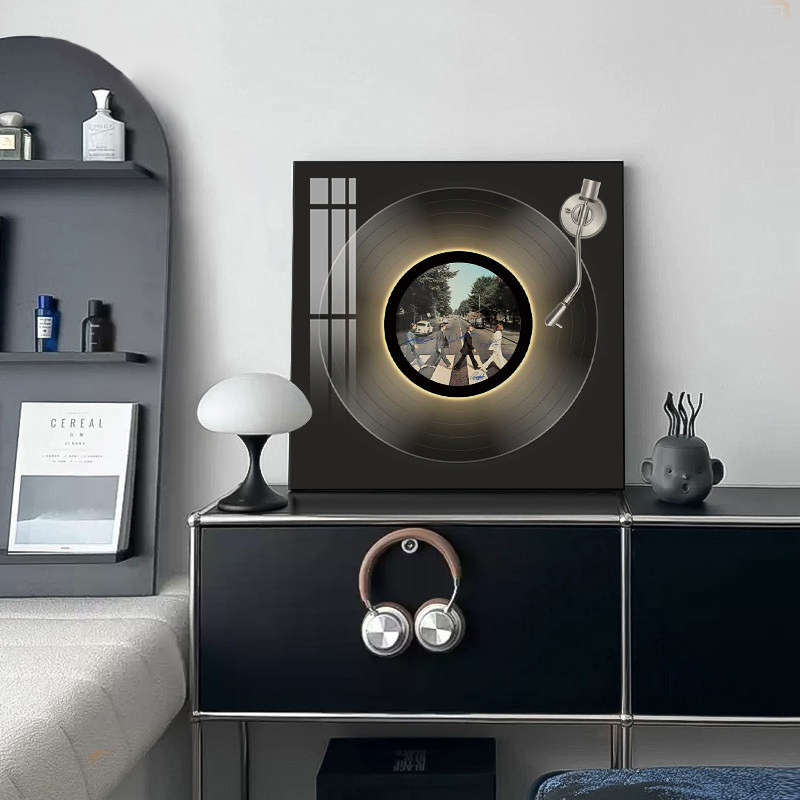 欧美唱片专辑发光音响挂画酒吧音乐氛围感壁画客厅明星周边装饰画