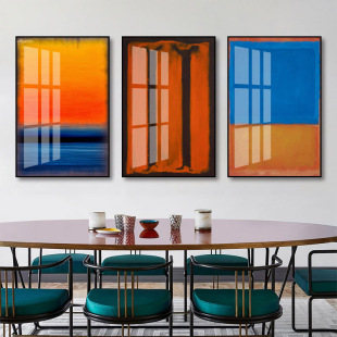 马克罗斯科艺术挂画极简风客厅蒙德里安装饰画抽象几何色块壁画