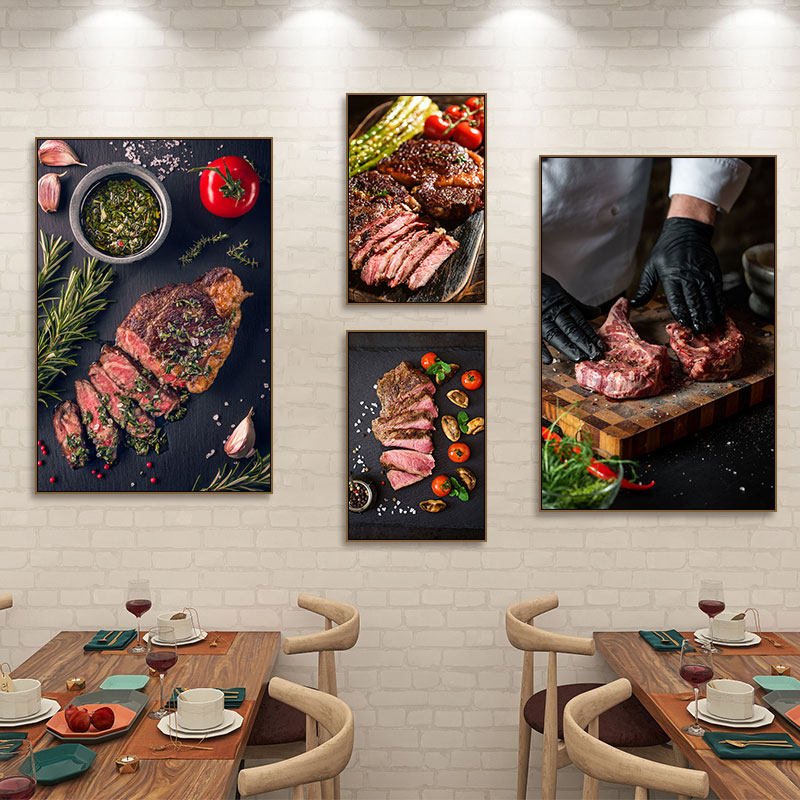 西餐厅牛排挂画墨西哥烤肉店牛肉牛扒装饰画私房菜战斧牛排壁画,家居饰品,现代装饰画,淘宝优惠券,粉丝福利购,淘宝优惠卷