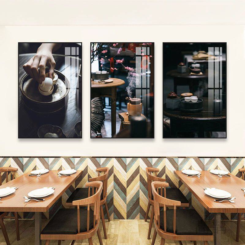 茶文化挂画茶叶店茶室采茶