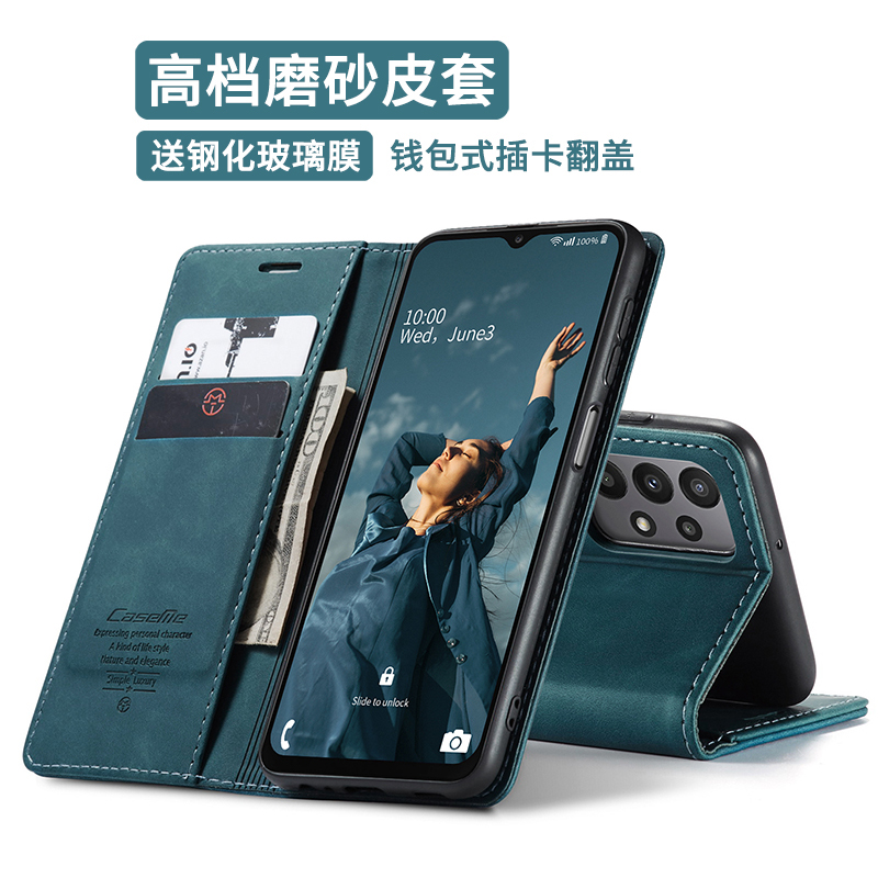 复古磨砂翻盖适用三星A51/A71 4G手机壳A515F手机套电话磁吸插卡galaxy A715F钱包收纳卡槽全包皮套防摔男女