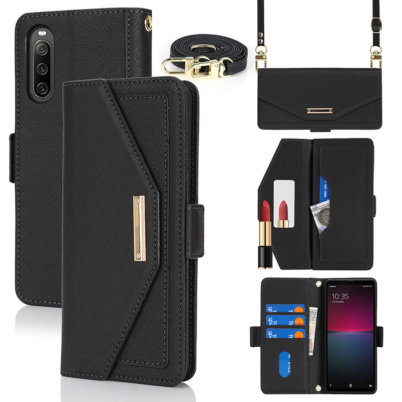 适用挂脖子索尼Xperia1 iii手机壳外壳10iii真皮sony 1vi牛皮10iv手机套子女男腕带挂绳子保护套网红个性创意