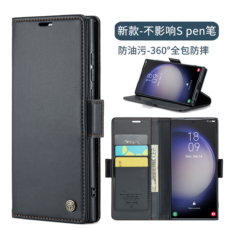 限量版搭扣皮套适用三星A12/A22 5G手机壳A22S手机套全包镜头软胶底A12插卡电话保护套A22防摔男卡套女钱包款