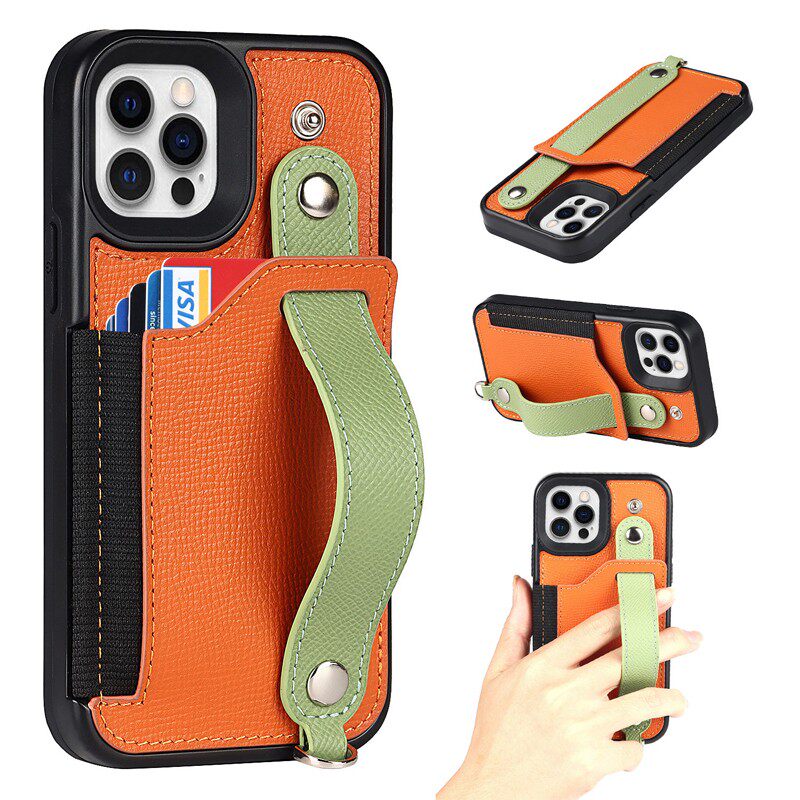 适用iPhone13/14斜挎手机壳真皮mini挂绳苹果13promax新款13max保护壳13por支架挂脖子牛皮外壳高级男女迷你