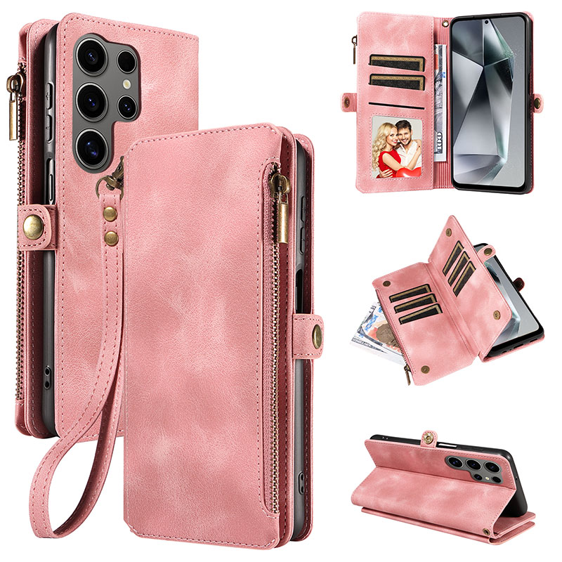 适用S20ultra拉链5g三星S20FE皮套plus手机壳挂绳G9880全包软高档S20u卡包G9860翻盖真皮G9810保护套防摔挂绳