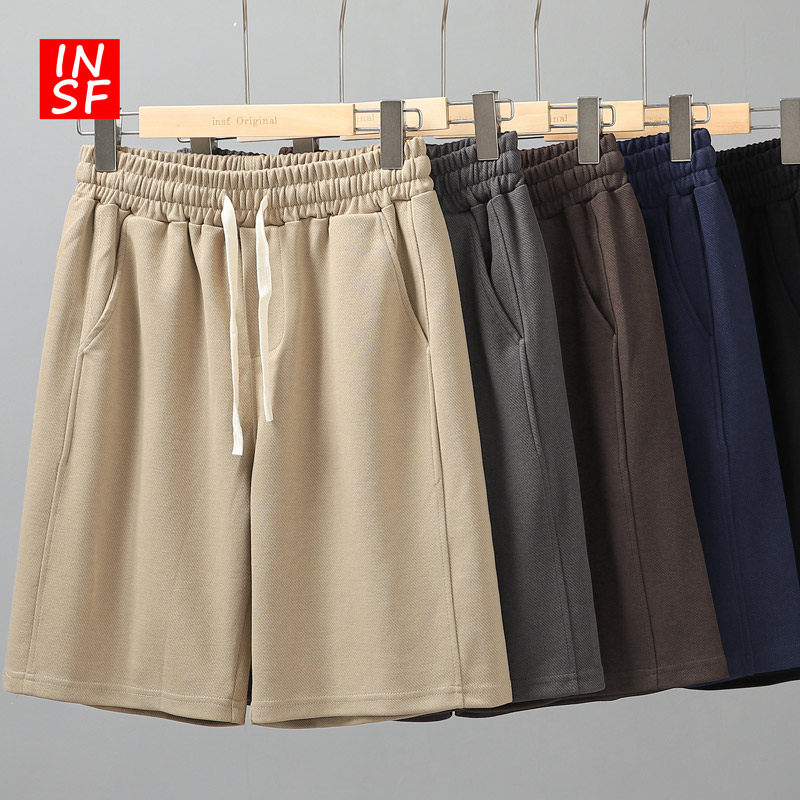 美式重磅运动短裤男夏季宽松沙滩卫裤潮牌篮球五分裤针织休闲中裤