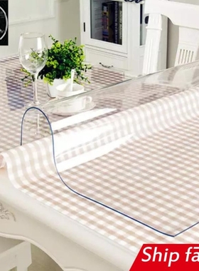 PVC Table cloth Transparent Cover Waterproof Mat Rectangle