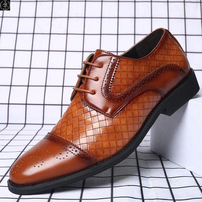 Checkered casual leather shoes oversized men shoes 格子男鞋