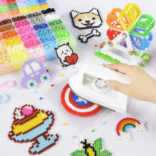 perler beads handmade diy set 3d cubicfun girl pixel spell