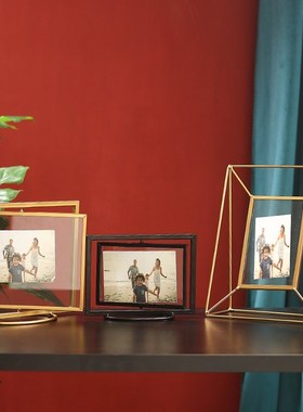 Nordic ins three-dimensional metal glass photo frame on the