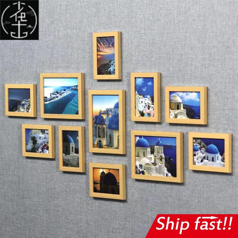 11pcs set wooden multi photo frame picture Wall decoration-封面