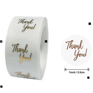 50-500pcs Labels 1inch Clear Gold Foil Thank You Stickers F