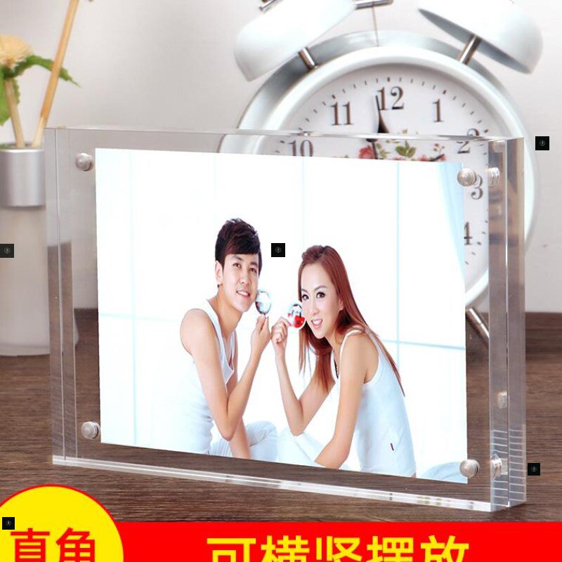 acrylic photo frame set with print photo crystal plexiglass