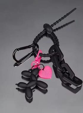 Y2k Cute Punk Cartoon Black Balloon Dog Keychains for Girls