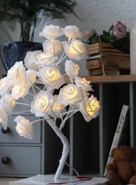 Led table lamp the little night light simulates the rose cot