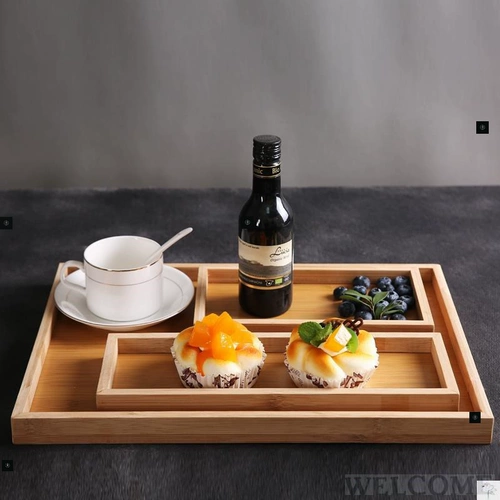 Бамбуковая деревянная трапезная фрукта тарелка тарелка закуски