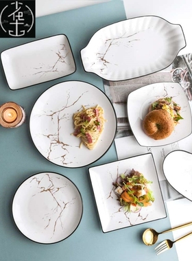 pure white round plates Dinner plate home cerami