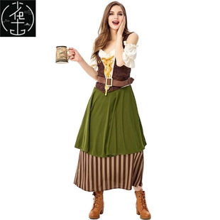 Halloween costumes Oktoberfest costumes beer girl women's pu