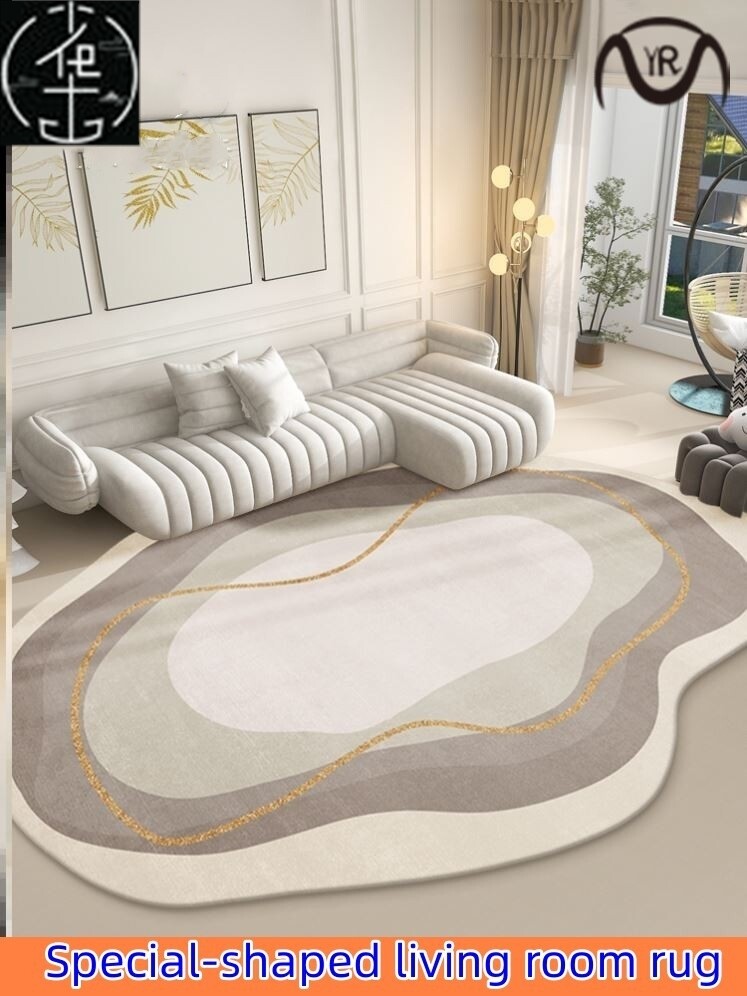 Living room rug shaped sofa bedroom floor mat carpet 地毯图片