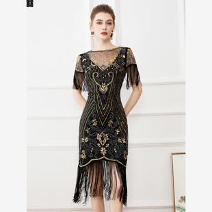 Flapper Vestidos Sequin 1920s Fringe Gatsby Bead Dress Great