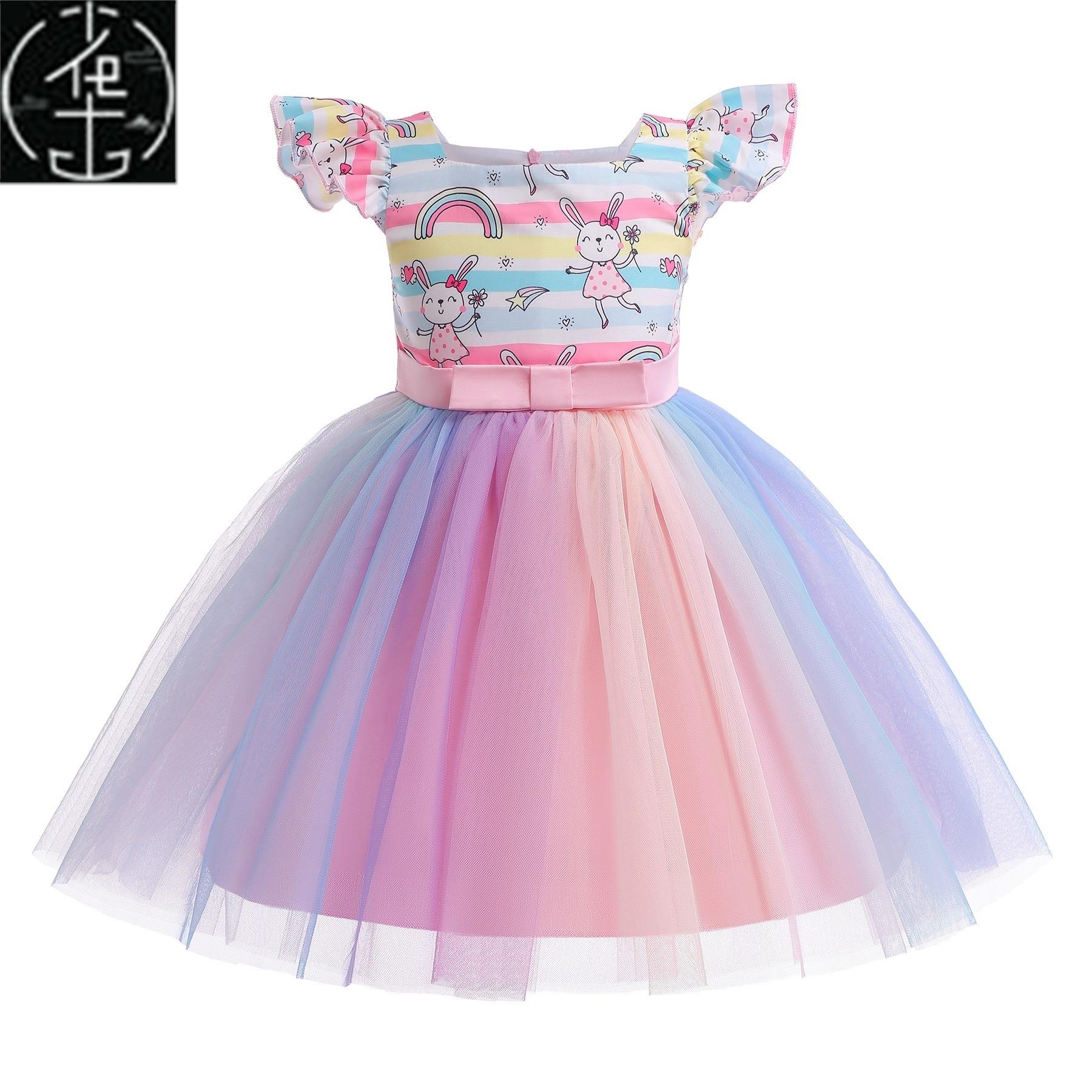 Baby Girls Summer Dress Floral Print Party Dresses For Kids