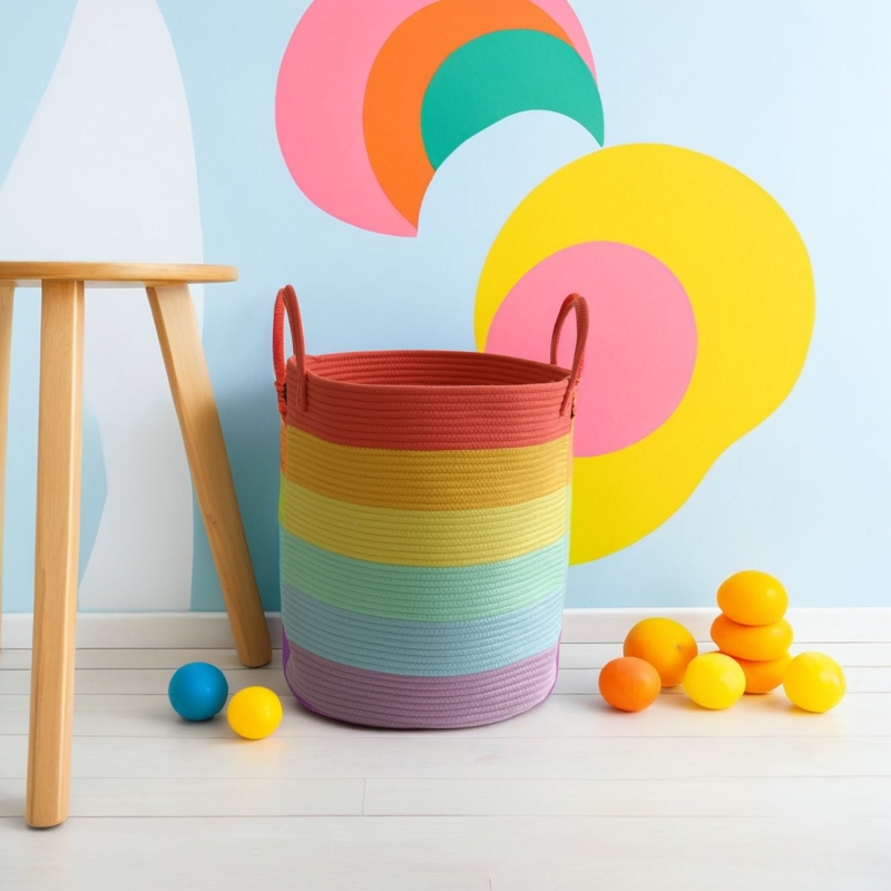 可水洗可折叠清新彩虹色