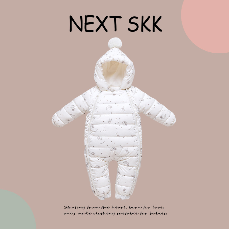 英国NEXT SKK婴幼儿羽绒服连体衣冬装保暖宝宝外出抱衣加厚滑雪服