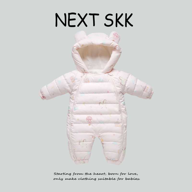 英国NEXT SKK冬季宝宝连体羽绒服婴儿加厚爬服新生儿防风外出哈衣