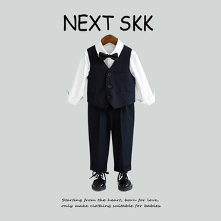 男童周岁小西服 花童演出套装 英国NEXT SKK儿童礼服英伦风条纹西装