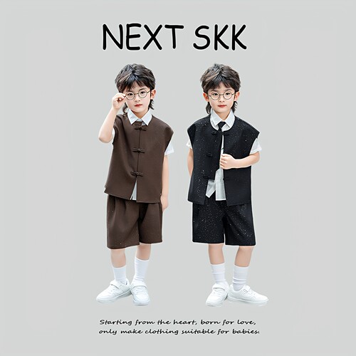 男童国风新中式马甲礼服套装