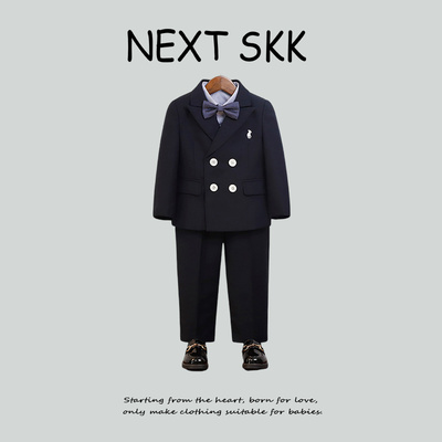 英国NEXT SKK儿童英伦风西装男童刺绣小西服马甲套装花童周岁礼服