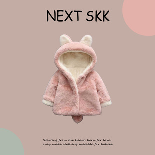 英国NEXT 加绒男女宝宝棉袄儿童新年服 SKK婴儿拜年服毛毛外套冬季