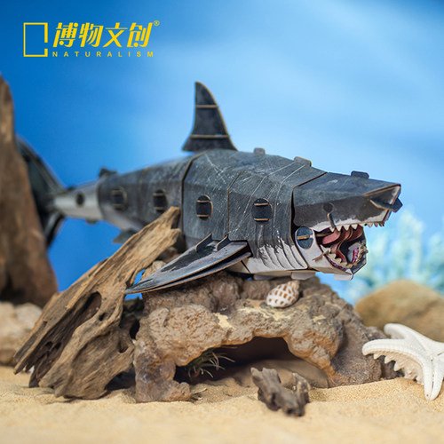博物文创海洋系列纸模噬人鲨