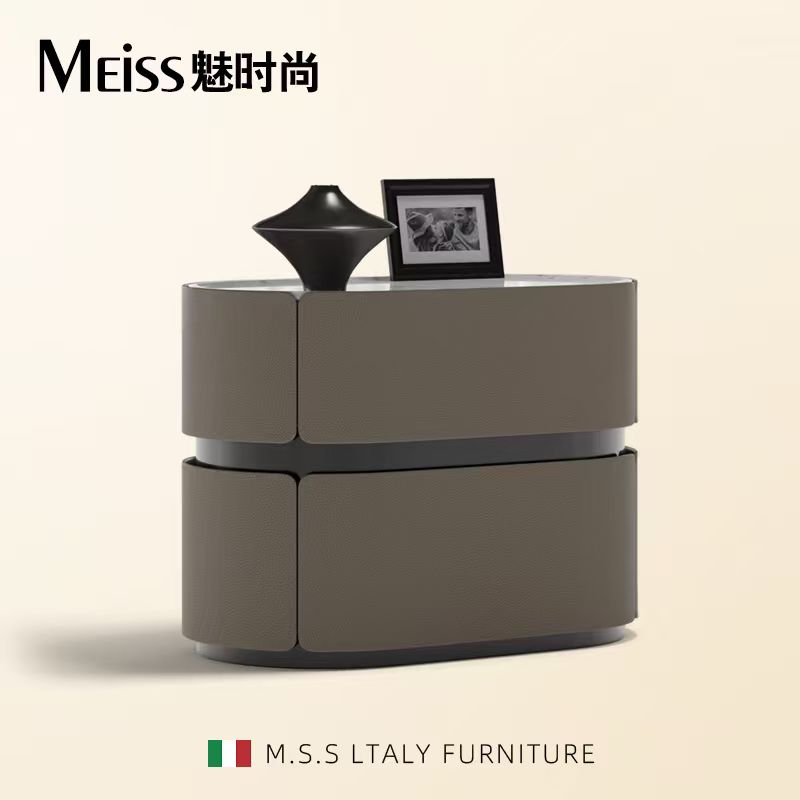 魅时尚/Claire大理石椭圆床头柜